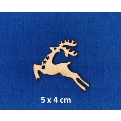 SKLEJKA #3mm Renifer 5x4cm , gwiazdki / 1110